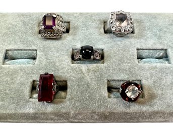 (5) Sterling Silver (.925) & Stone/gem Rings