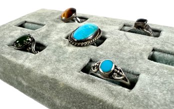 (5) Sterling Silver (.925) Rings With Stones