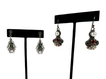 (2) Pairs Of Sterling Silver (.925) Earrings