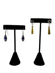 (2) Pairs Of Sterling Silver (.925) Drop/Dangle Earrings