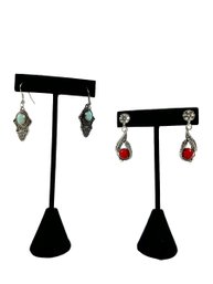 (2) Pairs Of Sterling Silver (.925) Drop/Dangle Earrings