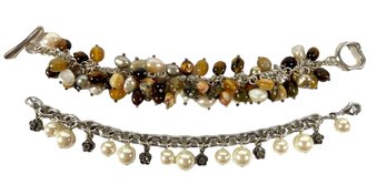 (2) Sterling Silver (.925) Pearl Bracelets