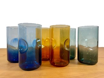 Set Of (6) Vintage Multi-Colored Glasses