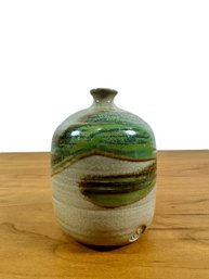 Stamped Weed Pot Stoneware Vase