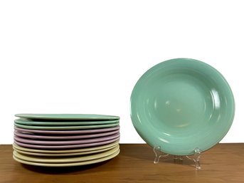(12) Large 13.5 Inch Dinner Plates By Vernon Kilns (modern California)