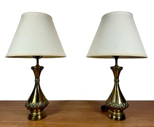(2) 1950s Brass Table Lamps