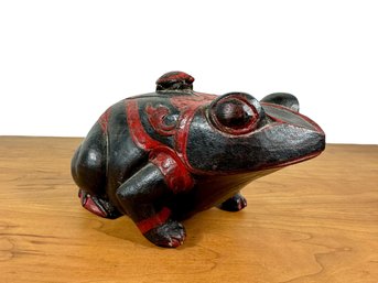 A Hand-Carved Hidden Compartment Frog Box