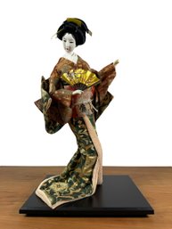 Porcelain Geisha Doll In Silk