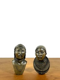 Ben Apollo Signed Clay Sculptures - Masaai Tribe Figures