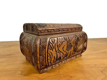 Hand-carved Wooden Box - Male Figure - Africa