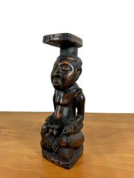 Hardwood Carving - Male Figure Sitting - Central Africa