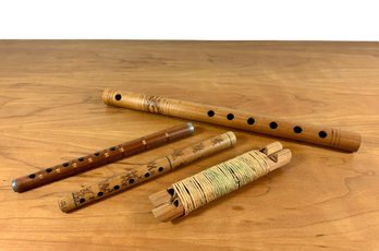 A Grouping Of (4) Wooden Flutes