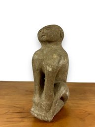 Early Weathered Stone Carving - Human Figure Sitting