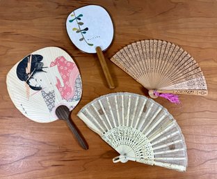 Grouping Of (4) Decorative Fans - Chinese