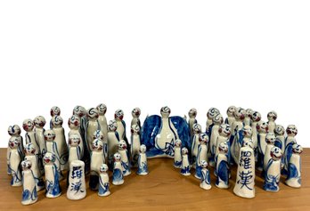 Hiroshi Shimuzi Ceramic Figures - Japan - 54 Pieces