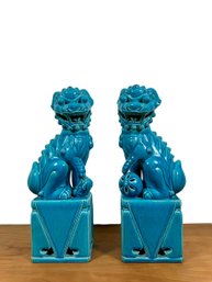 A Pair Of Chinese Foo Dogs - Stamped