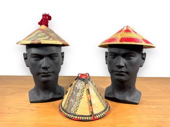Grouping Of (3) Sabah Dance Hats - Borneo