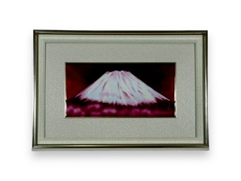 Nicely Framed Enameled Artwork - Mt. Fuji - Japan