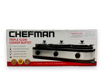 Chefman Triple Slow Cooker Buffet - New In Box