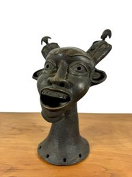 A Bronze Bust 'Demon Head' - Central Africa