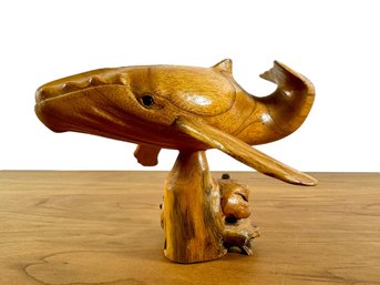 Hand-Carved Humpback Whale Sculpture