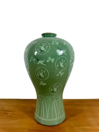 A Celadon Vase - Stamped On Base