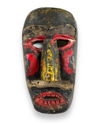 Wood Carved Mask - Yellow & Red Pigments - Dayak