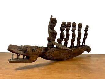 Wood Carved Dragon Boat - Africa