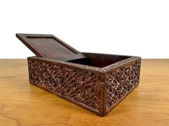 A Carved Hinged Box - Indonesia