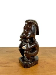 Carved Ironwood Sculpture - Sitting Figure - Borneo