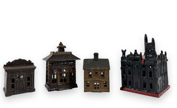 (4) Cast Iron Coin Banks