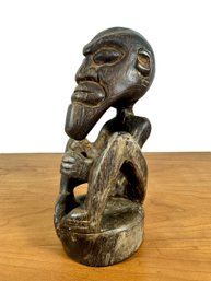 African Ironwood Sculpture - Sitting Figure