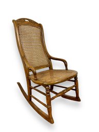 19th C. Caned Rocking Chair