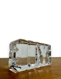 Tiffany & Co. Crystal Roman Numeral Paperweight