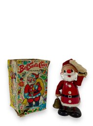 1940s Wind-Up 'Bell Santa Claus' Toy & Original Box