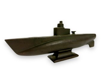 HEAVY Solid Bronze Submarine Sculpture