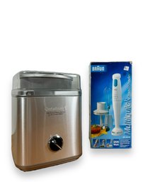 Cuisinart Ice Cream/Frozen Yogurt Machine & Braun Hand Blender