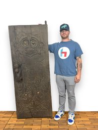 Head Chieftain - Heavily Carved Ironwood Door - Dayak