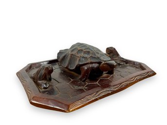 Hand-Carved Turtle Box Tray