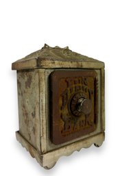 Antique Cast Iron Coin Deposit Bank Safe