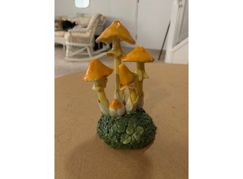 Signed Pottery Mushroom Sculpture