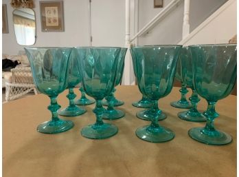 Set Of 12 Blue Glasses