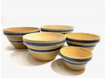 Antique Yellow Ware Nesting Bowls