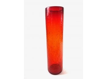 Vintage Amberina Crackle Glass Vase