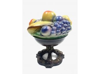 Antique Bowl Of Fruit Lamp