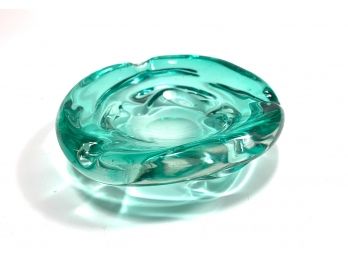 Heavy Blown Art Glass Dish/Ashtray