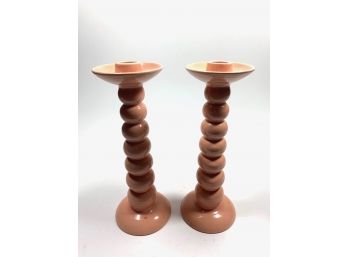Vintage Pottery Candle Holders