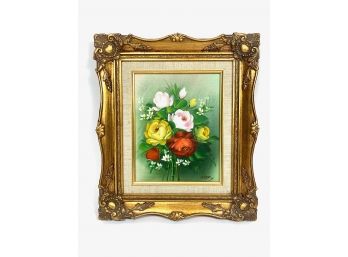 1960s Floral Oil On Canvas