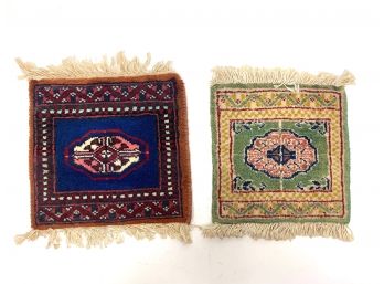 Antique Cigar Box/Doll Size Hand Tied Rug