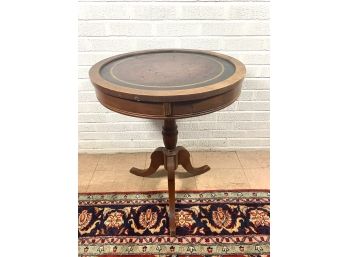 Mahogany Leather Top Casual Table